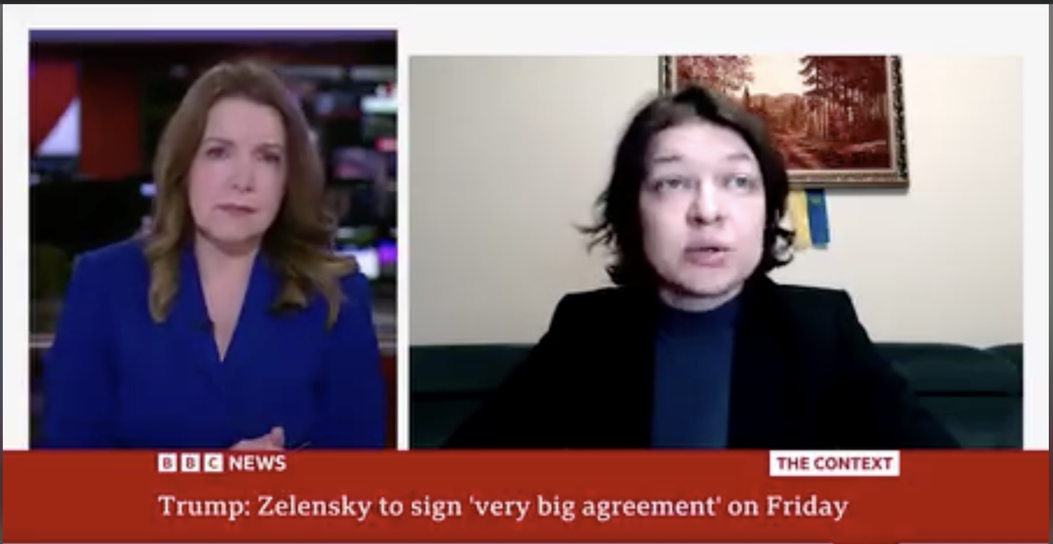 Ukraine-US agreement on critical minerals BBC News comments by DiXi Group President Olena Pavlenko